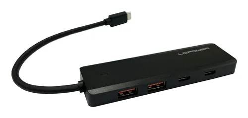 LC-Power LC-HUB-U3-4-C interface hub USB 3.2 Gen 2 (3.1 Gen 2) Type-A 10000 Mbit/s Black