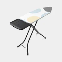 Brabantia Bügeltisch mit Dampfstationsablage Spring Bubbles - Bügelbrettbezug: Baumwolle (CO) - Ausstattung: Transportverriegelung - Kindersicherung - Dampfstationsablage - Ergonomisch - Höhenverstellbar: Ja - Breite: 45 cm - Detailfarbe: Gelb - Weiss - G