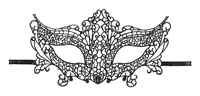 Partydeco Partyaccessoire Maske aus Spitze 11 x 20 cm, Muster3 - Packungsgrösse: 1 Stück - Produkttyp: Partyaccessoire - Material: Kunststoff - Detailfarbe: Schwarz - Motto: Karneval