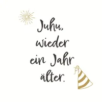 Paper + Design Papierservietten Ein Jahr älter 33 cm x 33 cm, 20 Stück - Material: Papier - Grösse: 33 cm x 33 cm - Produkttyp: Papierservietten - Motiv: Geburtstag - Detailfarbe: Schwarz - Weiss - Anzahl Lagen: 3
