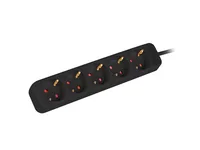 LANBERG Steckdosenleiste 3m 5x Schuko, Kupfer schwarz
