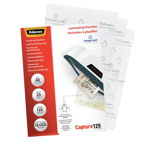 FELLOWES Laminiertasche A5 5396101 glanz, 125my 25 Stk