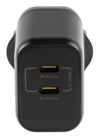 onit USB-Wandladegerät Dual 2C 35 W GaN Schwarz - Ladeport Output: 2x USB-C 35W - Detailfarbe: Schwarz - USB Ladeanschluss: 2