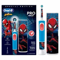 Oral-B Rotationszahnbürste Vitality Pro 103 Kids Spider Blau/Rot - Zahnbürsten-Art: Rotationszahnbürste - Stromversorgung: Akkubetrieb - Reinigungsmodi: Tägliche Reinigung - Detailfarbe: Rot - Blau - Bluetooth: Nein - Anwender: Kinder