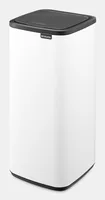 Brabantia Toucheimer Bo Touch Bin 30 l, Weiss - Fassungsvermögen: 30 l - Höhe: 65 cm - Anzahl Behälter: 1 - Detailfarbe: Weiss - Form: Eckig - Material: Stahl