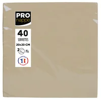 PRO nappe Papierservietten Beige 38 cm x 38 cm, 40 Stück - Material: Papier - Grösse: 38 cm x 38 cm - Produkttyp: Papierservietten - Motiv: Ohne Motiv - Detailfarbe: Beige - Anzahl Lagen: 2