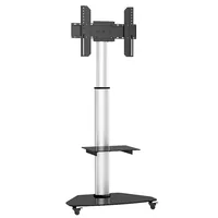 Techly Floor Stand with Shelf Trolley TV LCD/LED/Plasma 37-70"" Silver