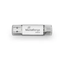 MediaRange USB-Stick 3.2 Gen 1 USB-A und USB-C,512GB silber