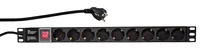 LogiLink PDU9C02 Stromverteilereinheit (PDU) 9 AC-Ausgänge Schwarz