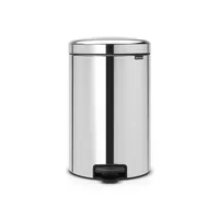 Brabantia Treteimer NewIcon 20 l, Brilliant Steel - Fassungsvermögen: 20 l - Anzahl Behälter: 1 - Detailfarbe: Silber - Form: Rund - Material: Edelstahl