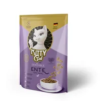 KITTY Cat Trockenfutter KittyCat Ente Sensible 800 g - Tierbedürfnis: Kein besonderes Bedürfnis - Geschmacksrichtung: Geflügel - Zertifikate: Keine Zertifizierung - Fleischsorte: Ente - Packungsgrösse: 0.8 kg - Futtereigenschaft: Getreidefrei - Ohne künst