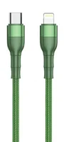 2GO USB Lade-Datenkabel Type C - Lightning Nylon 1m grün