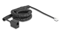Delock Telefonkabel / Spiralkabel RJ11 Stecker zu RJ11 Buchse schwarz 5 m