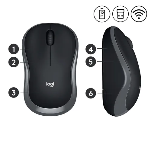 Logitech Mouse M185 Wireless Swift Grey INT Deutschland und Osteuropa Verpackung