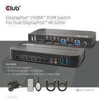 CLUB3D CSV-7210 Tastatur/Video/Maus (KVM)-Switch Schwarz