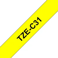TZE-C31 LAMINATED TAPE 12MM 8M BLACK ON SIGNAL YELLOW