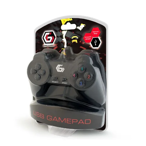 gembird Gamepad USB Gamepad 10 Tasten 4-Wege Digital Pad