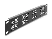 10? 1 HE Rackblende für 4 Lüfter 40 x 40 mm dunkelgrau
