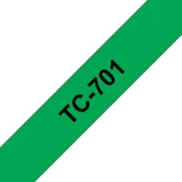 Brother TC-701 label-making tape Black on green