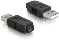 Delock USB 2.0 Adapter USB-A Stecker - USB-MicroB Buchse - Detailfarbe: Schwarz - USB Standard: 2.0 (480 Mbps) - Winkelstecker: Nein - Steckertyp Seite B: USB-MicroB Buchse - Besondere Eigenschaften: Keine - Steckertyp Seite A: USB-A Stecker