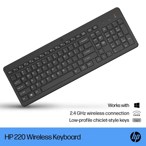 HP 220 Wireless Keyboard Tastatur Haus RF Wireless Schwarz