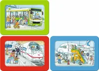 Ravensburger Puzzle Unterwegs mit Bus, Bahn und Flugzeug - Motiv: Tiere - Altersempfehlung ab: 2 Jahren - Tiefe: 15 cm - Eigenschaften: Zertifikat - Zertifikate: FSC - Breite: 21 cm