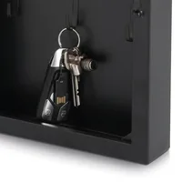 Zeller Present Schlüsselkasten Leaves Schwarz - Produkttyp: Schlüsselschrank - Widerstandsfähigkeit: Metallgehäuse - Detailfarbe: Schwarz