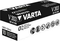 Varta Knopfzelle V303 , 1 Stück - Gewicht: 2.33 g - Verpackungseinheit: 1 Stück - Chemisches System: Silberoxid - Batterietyp Bauform: SR44 / SG14 / WS16 / V303 / 521 / 303 / SR1154SW / SG13 / WS15 / V357 / 541 / 357 / SR1154W / D357 / V13GS / V76PX / SR4
