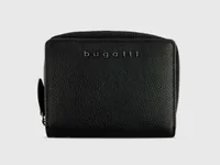 Bugatti Portemonnaie Bella 12 cm, Schwarz - Münzfach: Ja - RFID-Schutz: Ja - Farbe: Schwarz - Material: Rindleder - Verschluss: Reissverschluss