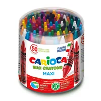 Carioca Wachsmalstifte Maxi Wax Dose Ø 12 mm, 50-teilig, Mehrfarbig - Verpackungseinheit: 1 Stück - Set: Ja - Detailfarbe: Mehrfarbig - Eigenschaft-Stift: Auswaschbar aus Kleidung - Farbstifte & Wachsmalstifte-Art: Wachsmalstifte - Anwender: Erwachsene