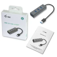 I-TEC USB 3.0 Metal HUB 4 port without power adapter ideal for Notebook Ultrabook Tablet PC supports Win und Mac OS