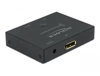 Delock Switchbox 2 Port Displayport 8K/30 Hz Bidirektional - Anzahl Eingänge: 2 × - Steckertyp Seite A: DisplayPort - Anzahl Ausgänge: 1 × - Steckertyp Seite B: DisplayPort - Material: Metall - Bedienungsart: Tasten