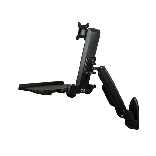 STARTECH.COM Wandmontage Sitz-/ Steh Workstation - 1 Monitor bis zu 60,96cm 24Zoll - VESA - Hhenverstellbarer Ergonomischer