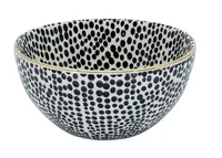 Kadastar Schale Metropolitan Dots 15 cm, Schwarz/Weiss - Unterteilungsmöglichkeit: Nein - Material: Steingut - Detailfarbe: Schwarz - Weiss - Set: Nein - Durchmesser: 15 cm - Verpackungseinheit: 1 Stück