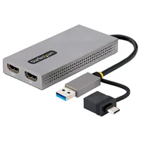 USB TO DUAL HDMI ADAPTER USB-A OR C 1X 4K 30HZ 1X 1080P