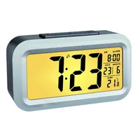 TFA Dostmann Digitalwecker Lumio Plus Silber - Betriebsart: Batteriebetrieb - Funksignal: Ja - Funktionen: Alarm - Ausstattung: Innentemperatur - Zeit - Displaytyp: LCD - Detailfarbe: Silber