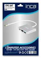 Inca ITPC-04T interface hub USB Type-C 5000 Mbit/s Silver, White