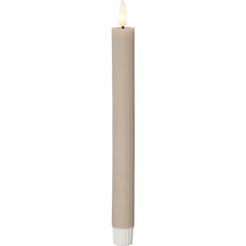 Star Trading LED-Stabkerzen Set Flamme Stripe, 25 cm, Beige, 2 Stück - Betriebsart: Batteriebetrieb - Fernbedienung: Nein - Aussenanwendung: Nein - Höhe: 25 cm - Timerfunktion: Ja - Set: Ja