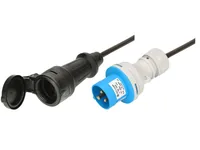 maxCAMP Adapterkabel 0.5 m T23 - CEE16/3, IP44, Schwarz - Anzahl Leiter: 3 - Detailfarbe: Schwarz - Kinderschutz: Nein - Steckereigenschaften: Montiert - Steckertyp Ausgang: T23 - Leiterquerschnitt: 1.5 mm²