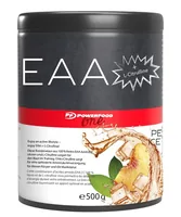 PowerFood Pulver One EAA Pfirsich 500 g - Produktionsland: Deutschland - Anwendungszweck: Kraft - Muskelaufbau - Regeneration - Einnahme: Nicht relevant - Nachhaltigkeit: Nicht angegeben - Gewicht pro Einheit: 500 g - Produkttyp: Aminosäure-Pulver