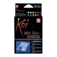Talens Aquarellfarbe Koi Pocket Field Sketch Box 12 Näpfchen - Art: Aquarellfarbe - Detailfarbe: Mehrfarbig - Set: Ja - Verpackungseinheit: 1 Stück