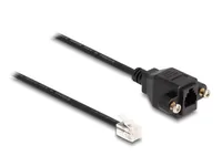 DELOCK Kabel RJ10 St zu RJ10 Bu zum Einbau 30 cm schwarz