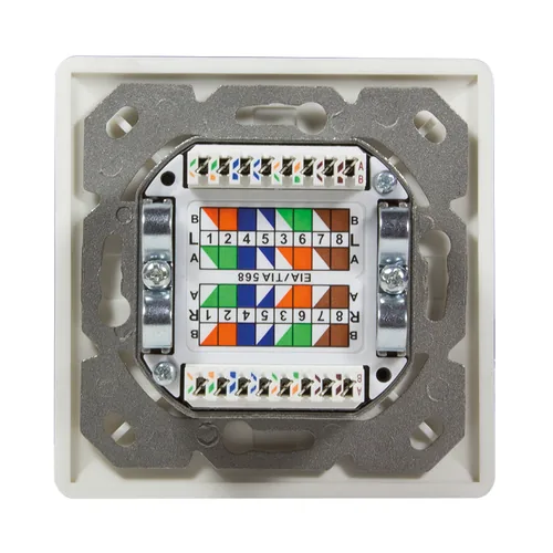 Logilink Cat.6A Anschlussdose, 2x RJ45,weiß, waagerecht