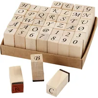 Creativ Company Stempelset Buchstaben/Zahlen 42-teilig - Motiv: Zahlen - Buchstaben - Detailfarbe: Mehrfarbig