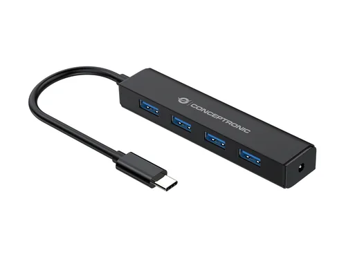 CONCEPTRONIC 4-Port Hub USB-C3.2Gen1->4xA3.0 o.Netz. sw