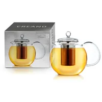 Creano Teekanne 1.7 l, Transparent - Material: Borosilikatglas - Detailfarbe: Transparent - Filtertyp: Edelstahlfilter - Fassungsvermögen: 1.7 l - Kompatible Kochfelder: Manuell - nicht für Kochfelder