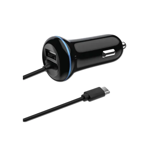 2GO USB-Kfz-Ladegerät 2400mA DUO Type C 3.1 1x USB schwarz