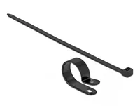 Delock Befestigungsschelle 25,4 mm mit Kabelbinder L 300 x B 7,2 schwarz