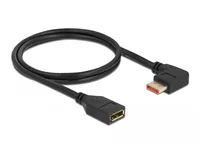 Delock Verlängerungskabel Rechts gewinkelt DisplayPort, 1 m - Kabeltyp: Verlängerungskabel - Videoanschluss Seite A: DisplayPort - Videoanschluss Seite B: DisplayPort - Detailfarbe: Schwarz - Kabellänge: 1 m - Display Port Standard: 1.4