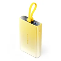 Vention 10000mAh power bank with LED display, USB-C + Lightning + USB-A, 22.5W (yellow)